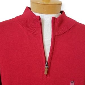 ROUNDTREE & YORKE MOCKNECK PULLOVER LS RED NWT
